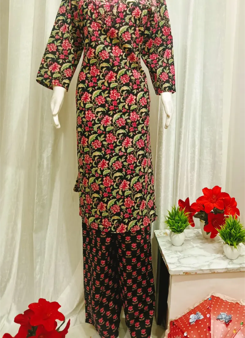 Stylish Handwork A-Line Kurti Set with Palazzo | Trendstox Women’s Ethnic Wear - Image 3