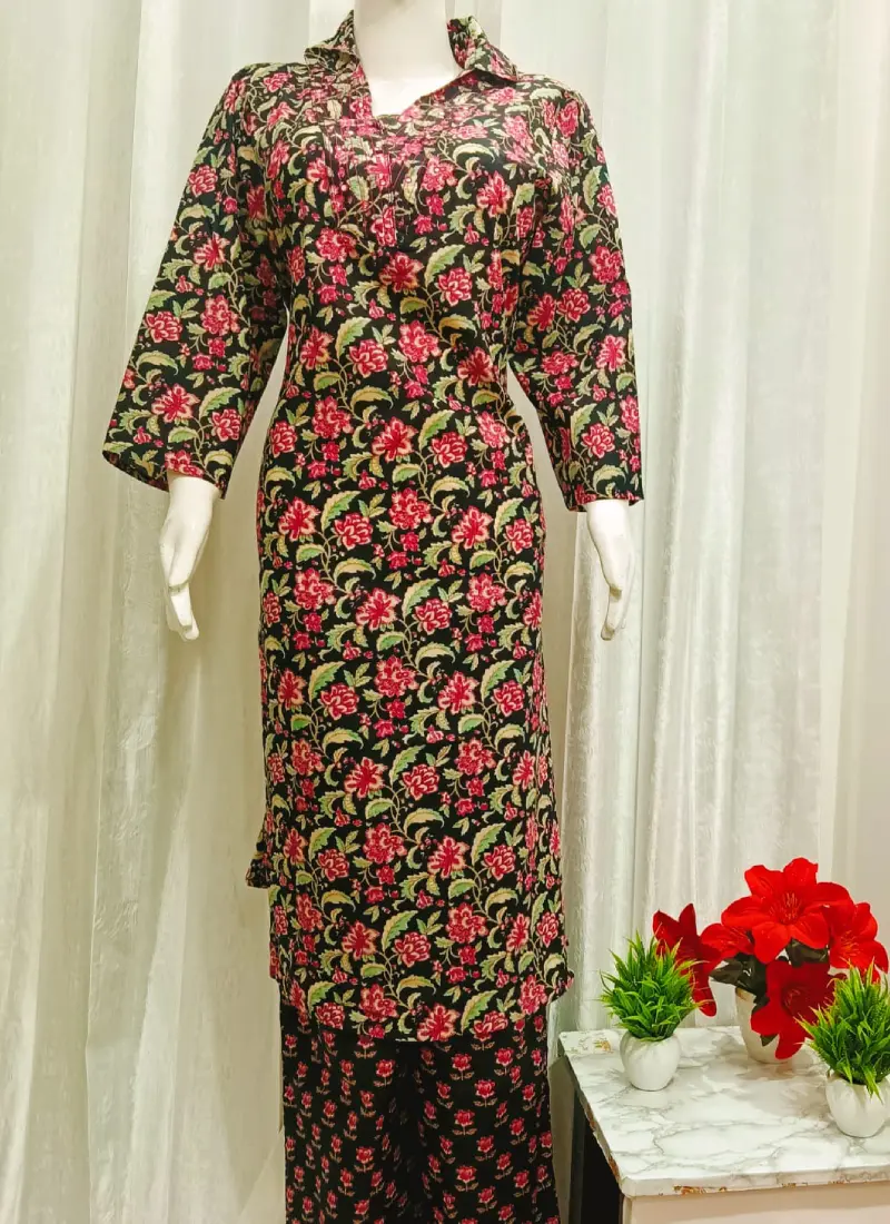 Stylish Handwork A-Line Kurti Set with Palazzo | Trendstox Women’s Ethnic Wear - Image 4